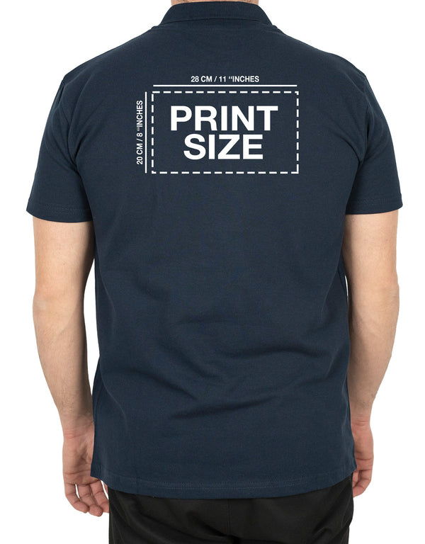 Polo Collar Navy T-Shirt - Printed
