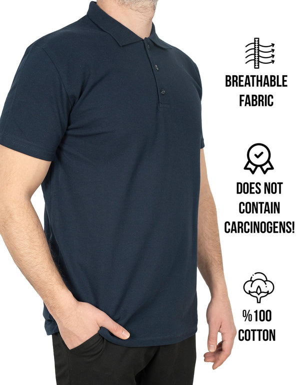 Polo Collar Navy T-Shirt - Printed