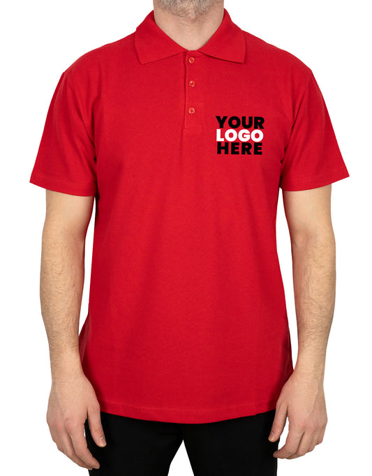 Polo Collar Red T-Shirt - Digital Print