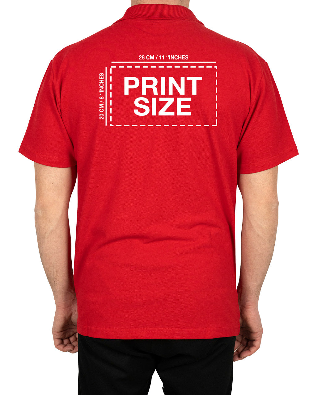 Polo Collar Red T-Shirt - Digital Print