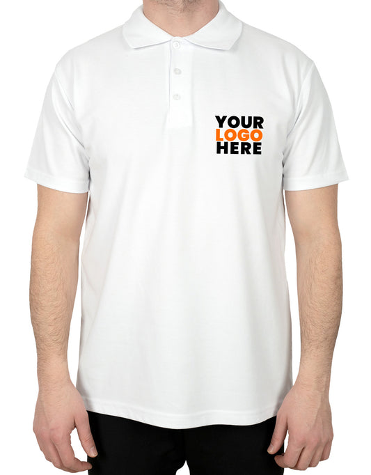 Polo Collar White T-Shirt - Digital Print