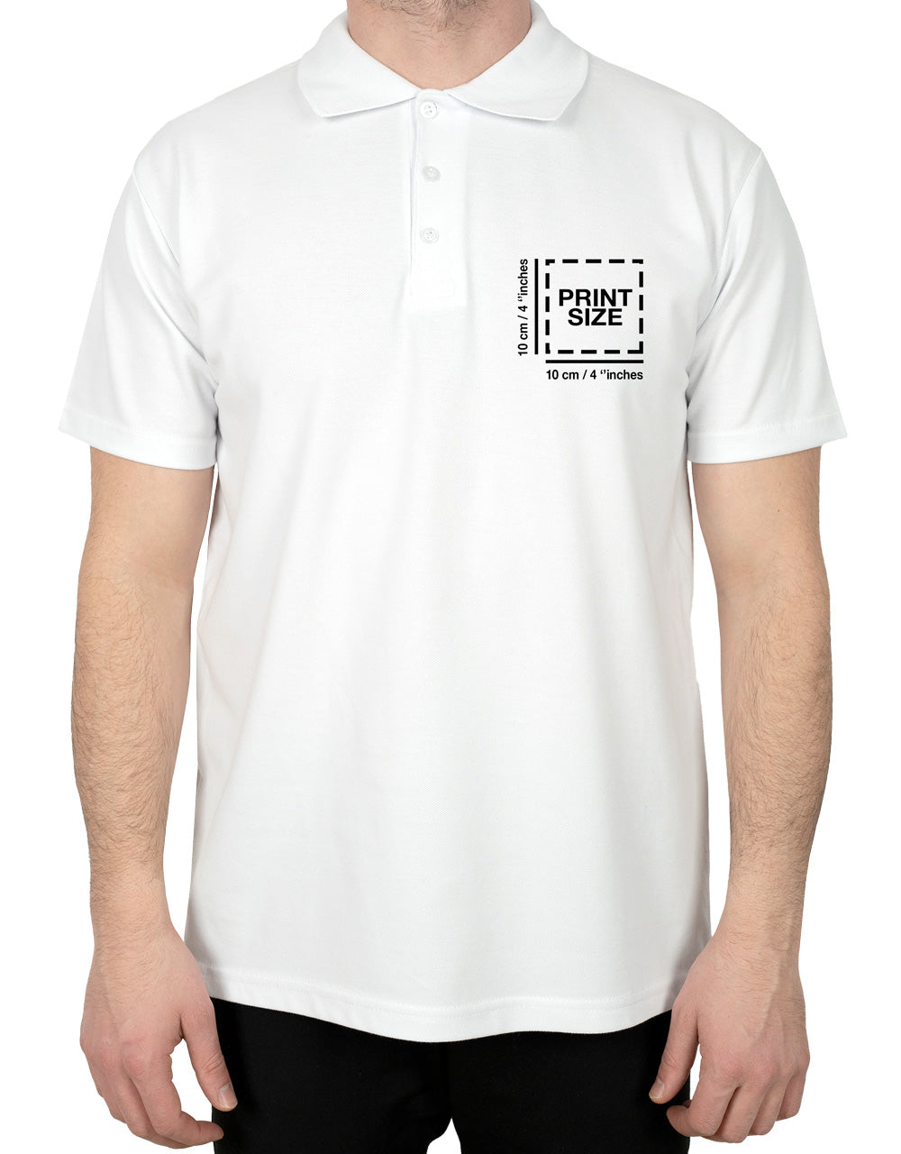 Polo Collar White T-Shirt - Digital Print