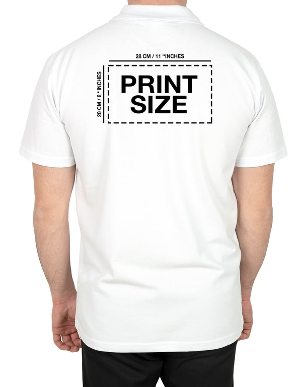 Polo Collar White T-Shirt - Digital Print