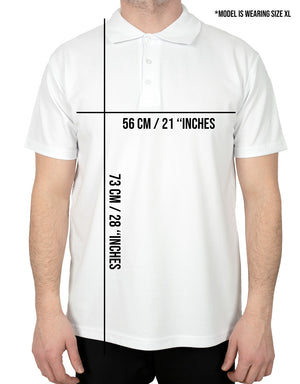 Polo Collar White T-Shirt - Digital Print