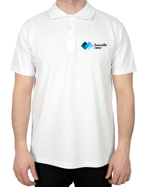 Polo Collar White T-Shirt - Digital Print
