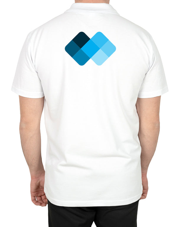 Polo Collar White T-Shirt - Digital Print
