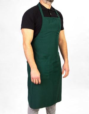 Adjustable Kitchen Apron with Pocket – Green Unisex Chef Apron, 175 g/m² Poly-Viscose - Pamusan.com