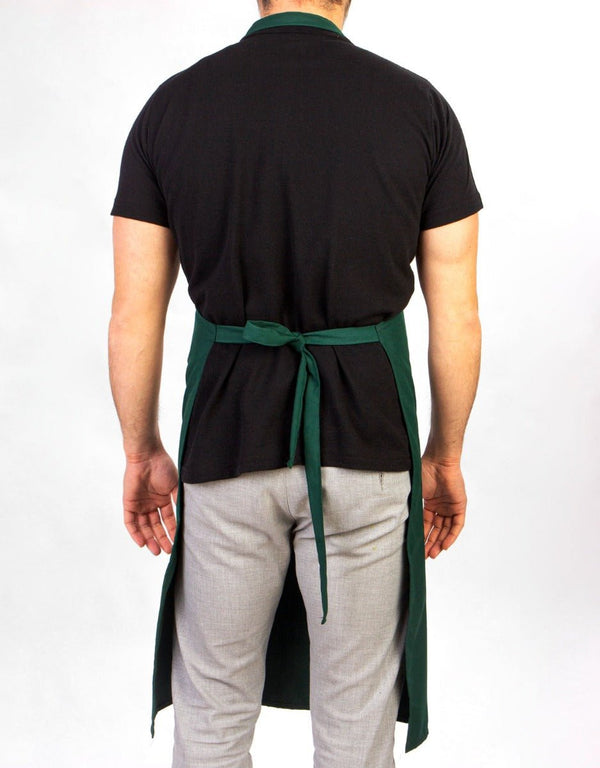 Adjustable Kitchen Apron with Pocket – Green Unisex Chef Apron, 175 g/m² Poly-Viscose - Pamusan.com