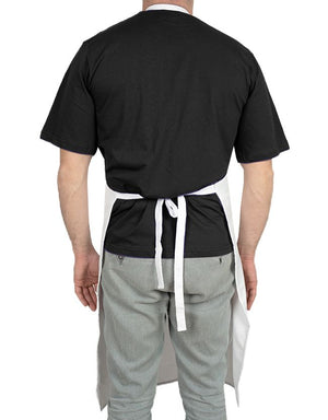Adjustable Kitchen Apron with Pocket – White Unisex Chef Apron, 175 g/m² Poly-Viscose - Pamusan.com
