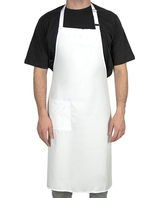 Adjustable Kitchen Apron with Pocket – White Unisex Chef Apron, 175 g/m² Poly-Viscose - Pamusan.com
