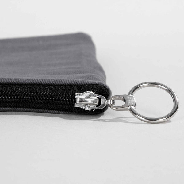 Anthracite Cotton Zippered Clutch Pouch – 12" × 8" (30 × 21 cm) – 10 oz Fabric - Pamusan.com