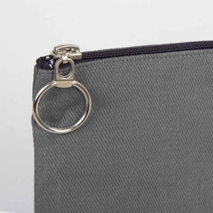 Anthracite Cotton Zippered Clutch Pouch – 12" × 8" (30 × 21 cm) – 10 oz Fabric - Pamusan.com