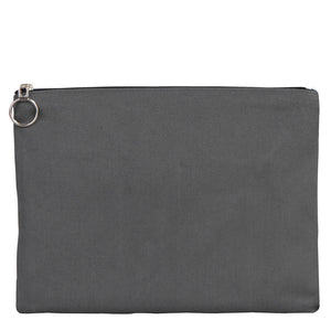 Anthracite Cotton Zippered Clutch Pouch – 12" × 8" (30 × 21 cm) – 10 oz Fabric - Pamusan.com