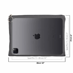 Anthracite Cotton Zippered Clutch Pouch – 12" × 8" (30 × 21 cm) – 10 oz Fabric - Pamusan.com