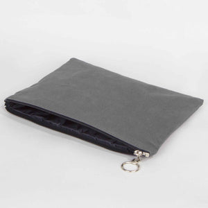Anthracite Cotton Zippered Clutch Pouch – 12" × 8" (30 × 21 cm) – 10 oz Fabric - Pamusan.com