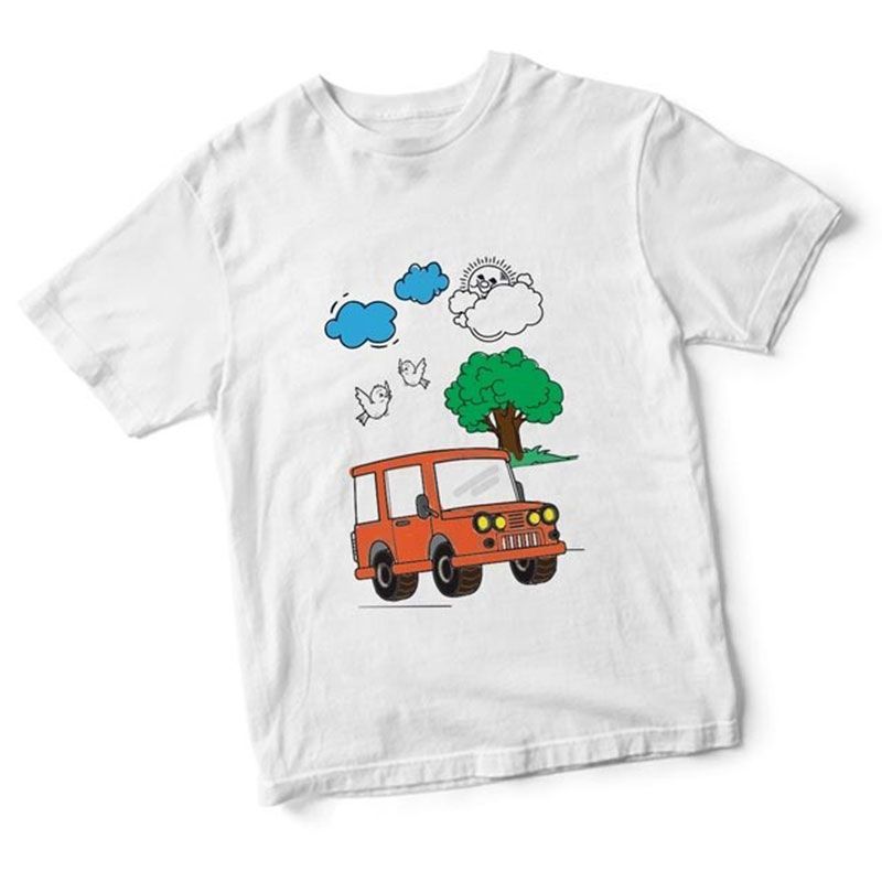 Car Paintable T-Shirt with Pencil