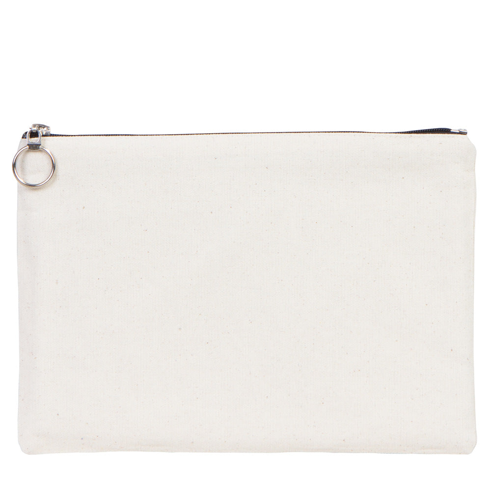 Blank Cotton Clutch Bag with Zipper – 12"x8"  Lined Purse