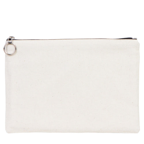Blank Cotton Clutch Bag with Zipper – 12"x8"  Lined Purse