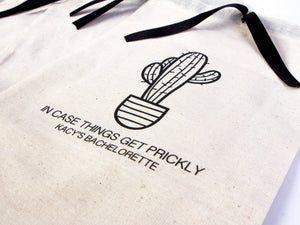 Bachelorette Birthday Party - Cotton Fabric Hangover bags with Black Ribbon - Wedding Recovery Kit - Pamusan.com