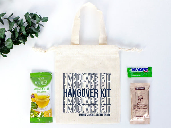 Bachelorette Party Tote Bag - 6"W x 8"H (15 cm x 20 cm) Party Recovery Kit Bags - Survival Kit Pouch - Custom Hangover Bags - Pamusan.com