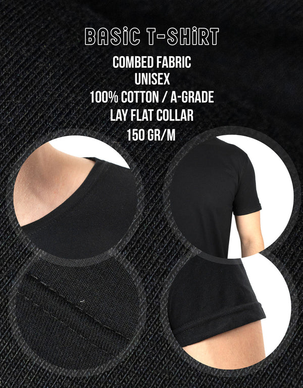 Basic T-shirt Black - Print - Pamusan.com