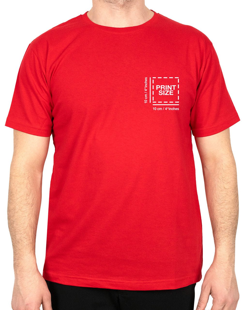 Custom - Personalized Basic T-Shirt Red - Print 70x70 cm