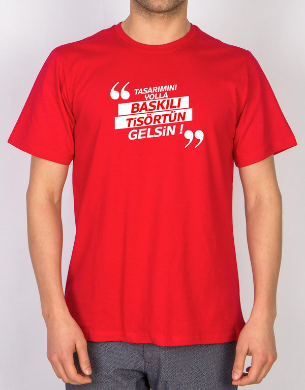 Basic T-shirt Red - Print - Pamusan.com