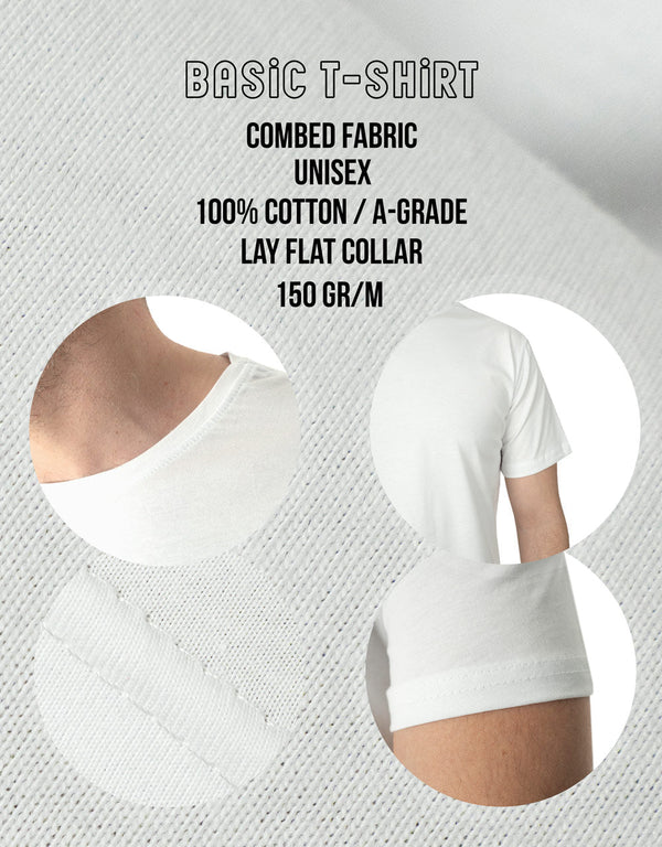 Basic T-shirt White Color 1.0 Quality - Pamusan.com