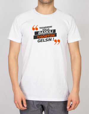 Basic T-shirt White - Print - Pamusan.com