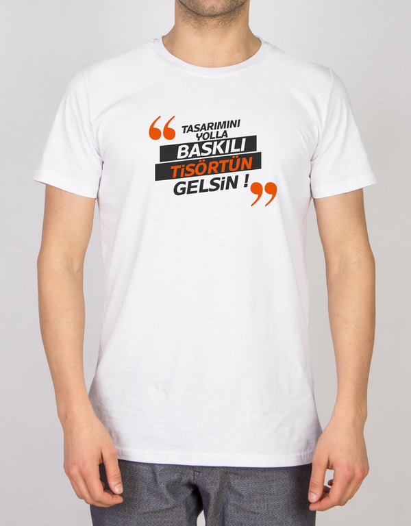 Basic T-shirt White - Print - Pamusan.com