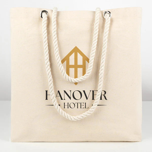 Customized Canvas Large Tote Bags - 19 W" x 16 H" x 4 L" inches (48 cm x 41 cm x 10 cm) -  Large Tote with Logo and Zippered Pocket - Personalized Grocery Shopping Bag
