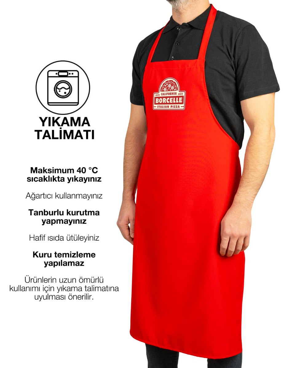 Printed Kitchen Gown Red (Customize)