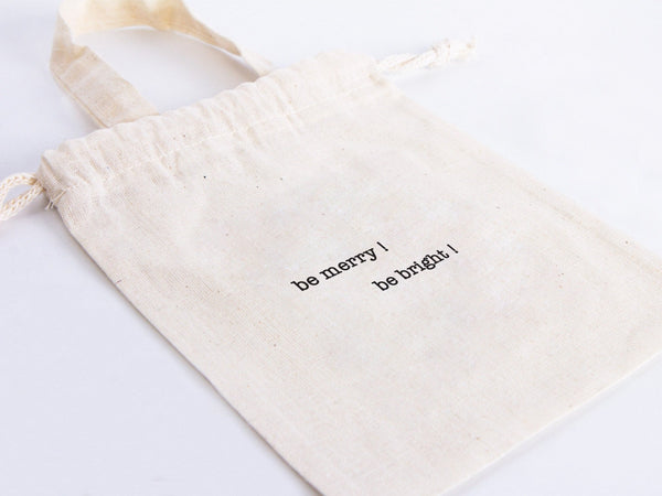 Be Merry, Be Bright Bags - 6"W x 8"H (15 cm x 20 cm) - Custom Family or Company Bags Add Logo & Text - Pamusan.com