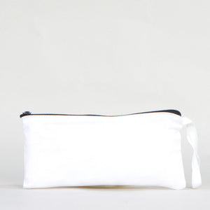 Fabric Pencil Case – 8"x4" White Cotton Zippered Pencil Pouch