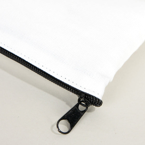 Fabric Pencil Case – 8"x4" White Cotton Zippered Pencil Pouch