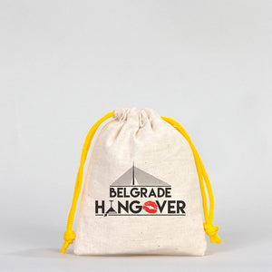Fabric Pouch 4" W x 5" H (10 cm x 13 cm)  -  Yellow Handle (Customize)