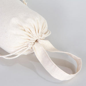 Cotton Pouch Bag 6"x8" – Natural Drawstring Favor Bag with Short Handle