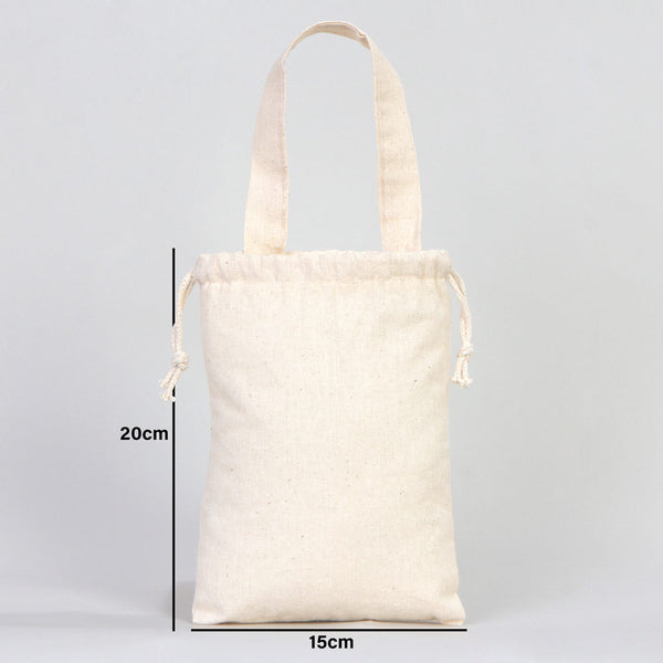 Fabric Pouch  6" W x 8" H (15.5 cm x 20 cm) -  Short Handle (Customize)