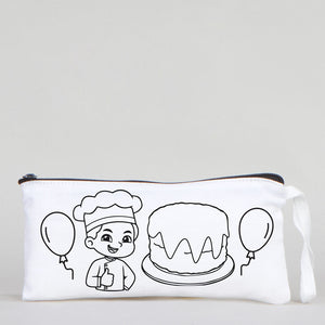 Dyeable Fabric Pencil Case  8" W x 4" H (21cm x 10cm)  -  Chef