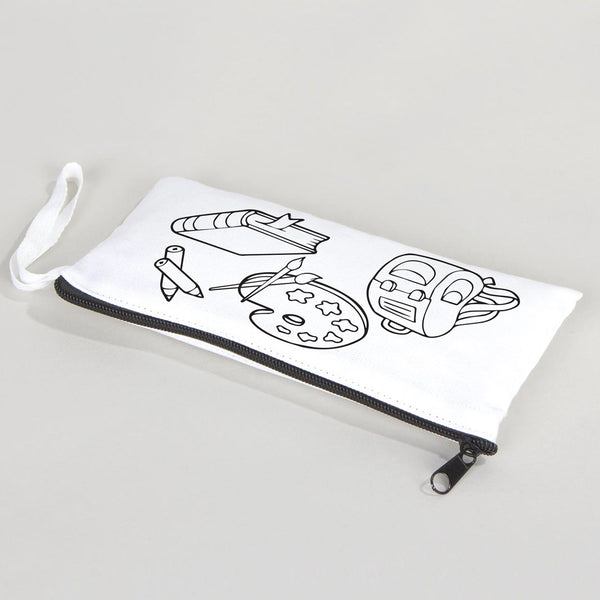Dyeable Fabric Pencil Case - 8" W x 4" H (21cm x 10cm)  School Tool