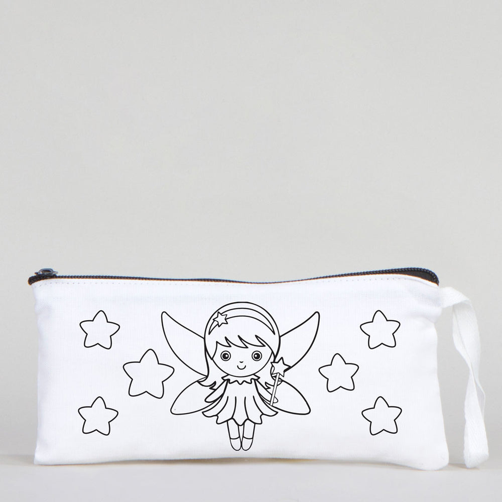 Dyeable Fabric Pencil Case 8" W x 4" H (21cm x 10cm) -  Little Fairy
