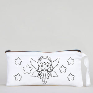 Dyeable Fabric Pencil Case 8" W x 4" H (21cm x 10cm) -  Little Fairy