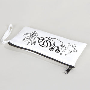 Dyeable Fabric Pencil Case 8" W x 4" H (21cm x 10cm) - Sweet Snail