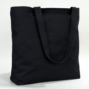 Black Canvas Beach Bag 19"x16"x4" – Large Eco - Friendly Tote for Shopping & Travel - Pamusan.com