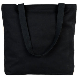 Black Canvas Beach Bag 19"x16"x4" – Large Eco - Friendly Tote for Shopping & Travel - Pamusan.com