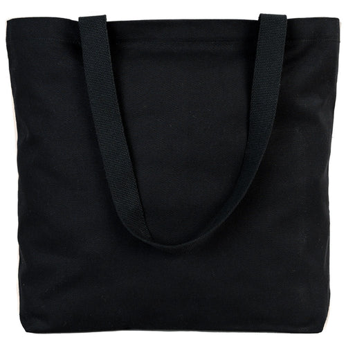 Black Canvas Beach Bag 19"x16"x4" – Large Eco - Friendly Tote for Shopping & Travel - Pamusan.com