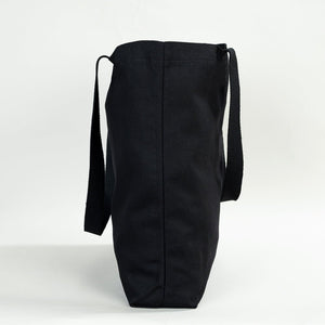 Black Canvas Beach Bag 19"x16"x4" – Large Eco - Friendly Tote for Shopping & Travel - Pamusan.com