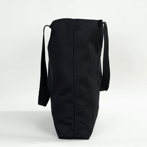 Black Canvas Beach Bag 19"x16"x4" – Large Eco - Friendly Tote for Shopping & Travel - Pamusan.com