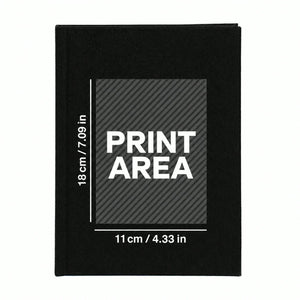 Black Canvas Notebook with Custom Logo – A5 (7.9" × 5.5" / 20 × 14 cm), 80 Sheets, Bulk Corporate Gifts - Pamusan.com