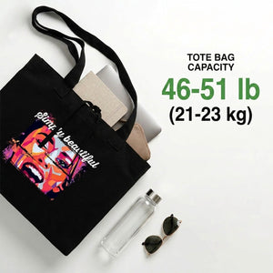 Black canvas tote bag capacity 46-51 lb (21-23 kg) – Pamusan.com